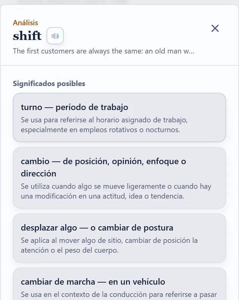 Biblioteca: una palabra de una lectura, con sus significados