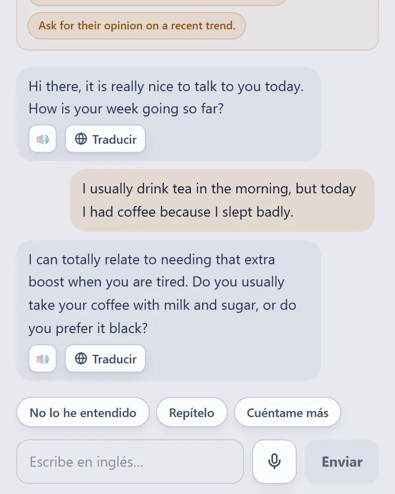 Conversar: un intercambio con el tutor